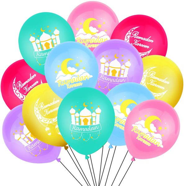 Ramadan Balloons 12inch Latex Eid Mubarak Воздушные шары Карем Рамадан Мубарак Мусульманский исламский фестиваль Party DIY Украшения