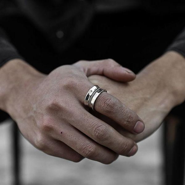 

cluster rings original design thai silver rope shaped opening adjustable ring unique light luxury punk charm women's brand jewelry, Golden;silver