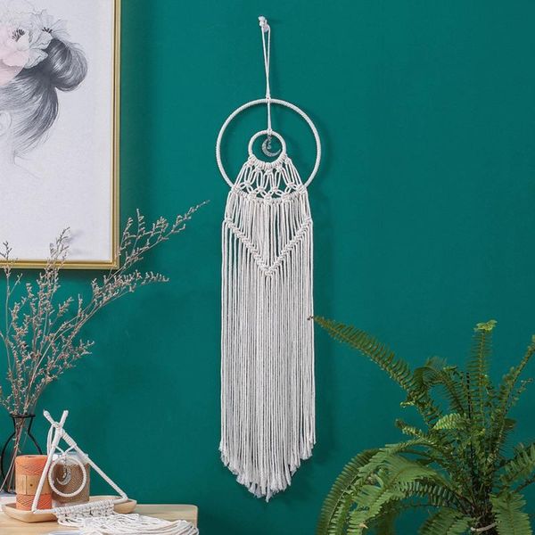 

decorative objects & figurines white handmade feather wind chimes wall hanging dreamcatcher wedding tapestry art for home decor car supplies