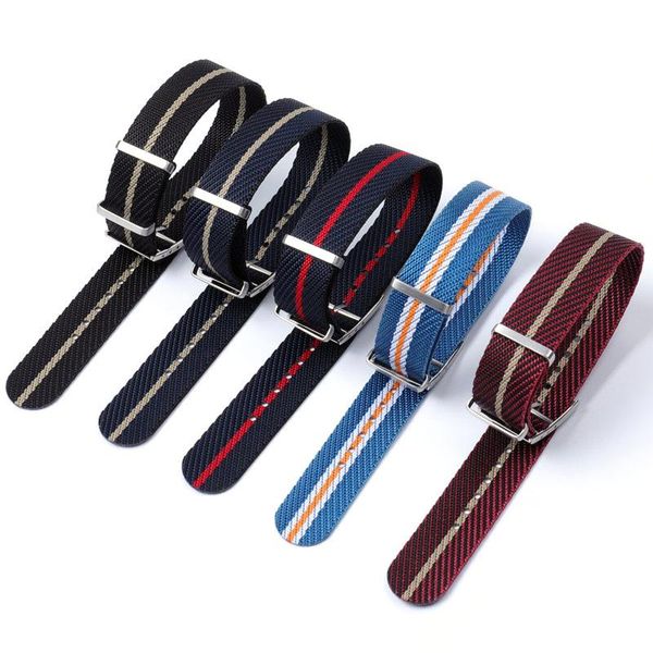 

watch bands nato strap premium seatbelt watchband 20mm 22m military sports wristband replacement for accessories, Black;brown