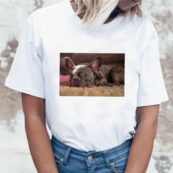 

french bulldog t shirt women harajuku cute anime t-shirt summer plus size tshirt graphic tees female clothes, White