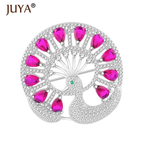 

pins, brooches lager crystal zircon rhinestone brooch big peacock for women wedding bouquets clip scarf buckle hijab pins, Gray