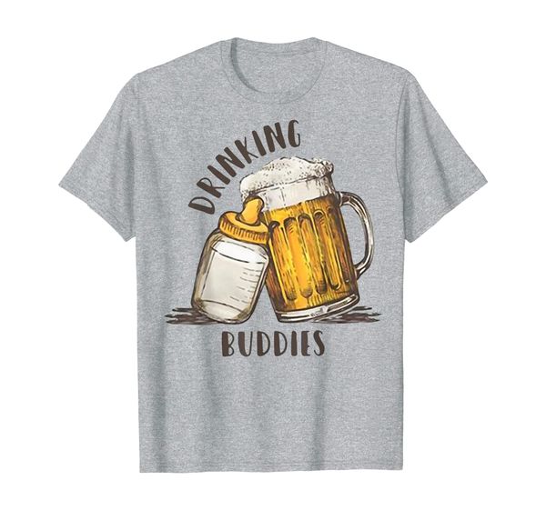 

drinking buddies dad and baby matching fist father shirt, White;black