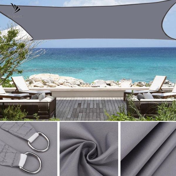 

shade waterproof 1800d gray square rectangle sail garden terrace canopy swimming sun camping hiking yard awning tent