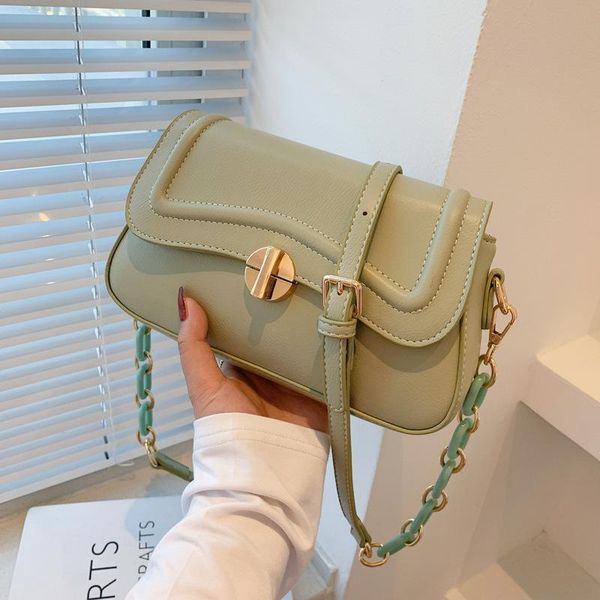 

evening bags vintage chain solid color shoulder for women 2021 summer female crossbody bag pu leather luxury women's brand handbags
