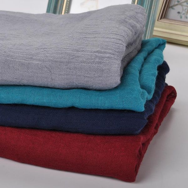 

scarves 2021 fashion cotton linen scarf solid color candy colors warm silk travel retro beach sunscreen shawl casual hijab, Blue;gray