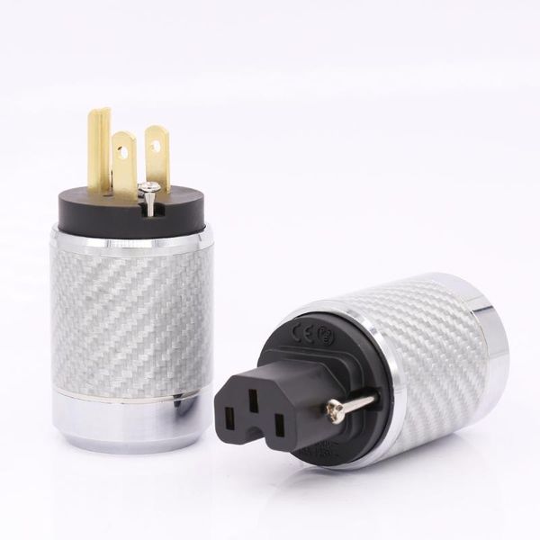 

smart power plugs factory directly offer carbon fiber gold plated us ac plug audio female connector hifi