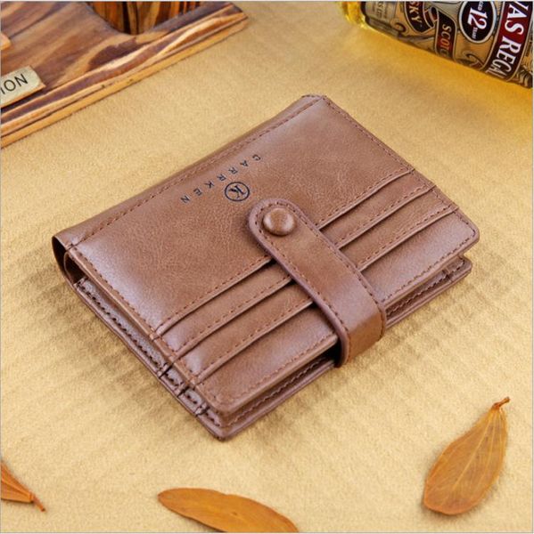 

wallets cash po men short multifunction driver license bag card buckle casual retro solid color coin pocket purse, Red;black