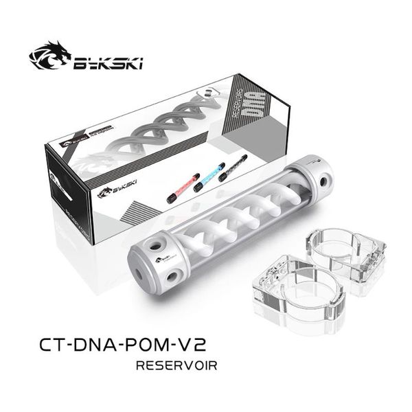 

fans & coolings bykski t cylindrical reservoir , white spiral dna 190/260mm pom cover water cooling tank ct-dna-pom-v2