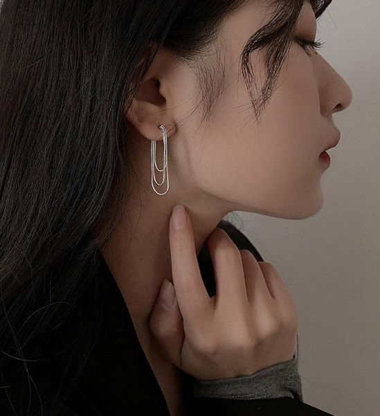 

hoop & huggie earrings snake bone chain tassel for women three-layer design simple fashion creative temperament female jewelry wholesale, Golden;silver