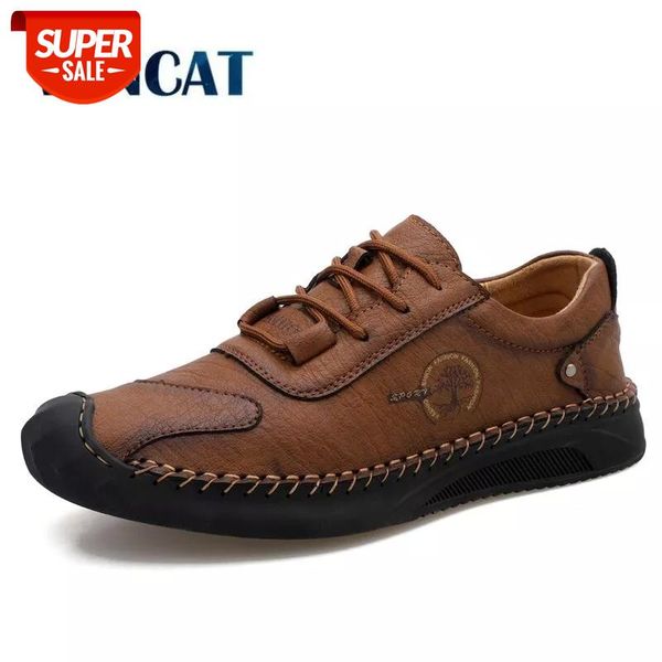 

2021 new men's casual shoes fashion comfortable men's shoes leather men driving handmade flat size 46 #hu0p
