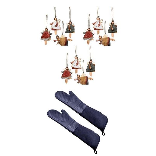 

oven mitts 12pcs christmas ornaments angel dancing tree with 1 pair professional silicone cnim