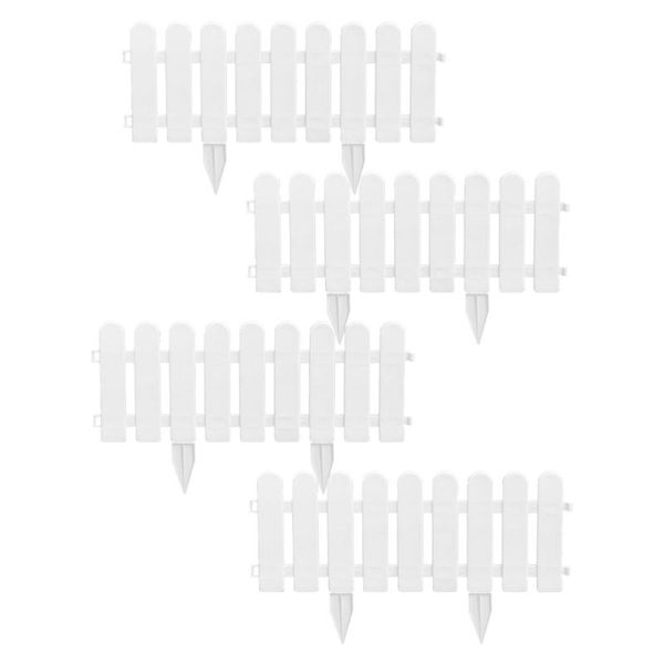 

fencing, trellis & gates 4 sets garden fences courtyard decorative (white)