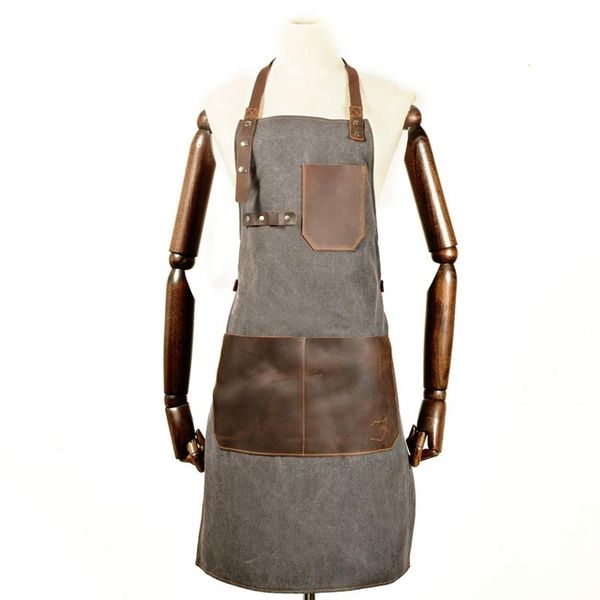 

aprons work apron coffee shop retro high-end restaurant artisan overalls canvas