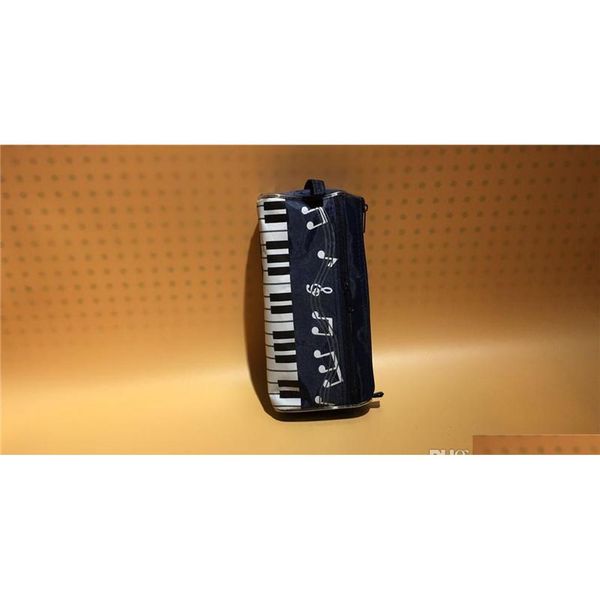 

music theme keyboard pencil case waterproof zipper pen bag 5 colors with cartoon music no jllstr carshop2006