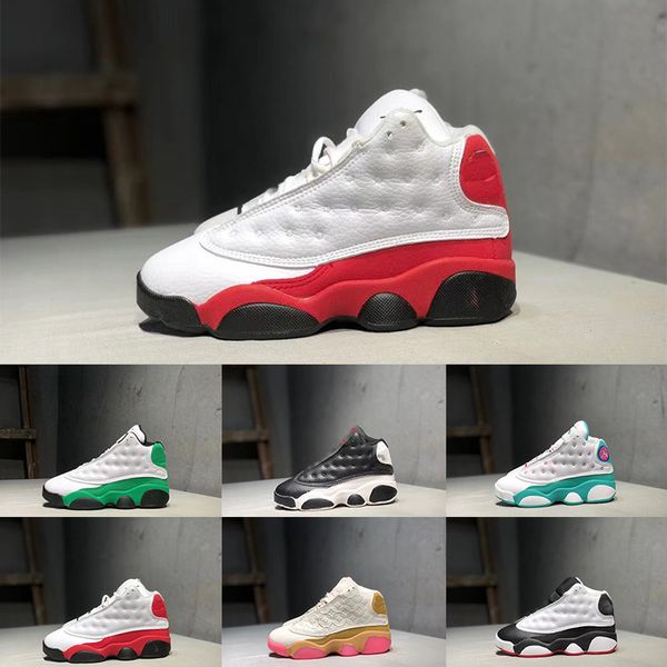 

baby boy jumpman 13 retro red flint kids girls basketball shoes 13s obsidian hyper royal black cat outdoor childrens trainer