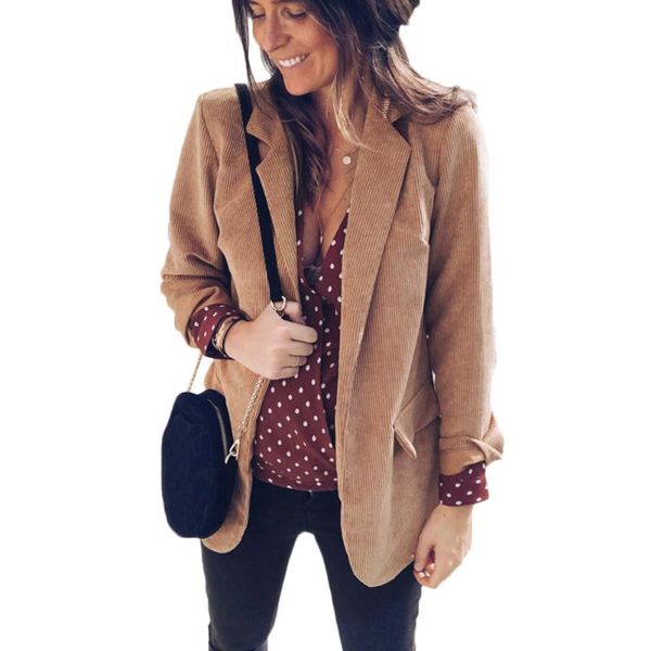 

women's suits & blazers 2021 autumn spring blazer elegant fashion lady coat vintage notched female jacket suit, White;black