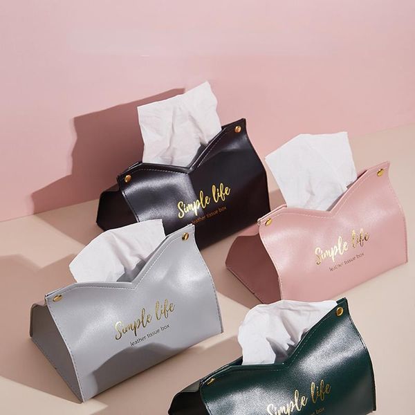 

storage bags leather pumping box nordic ins wind tissue bag household living room bedroom restaurant bronzing