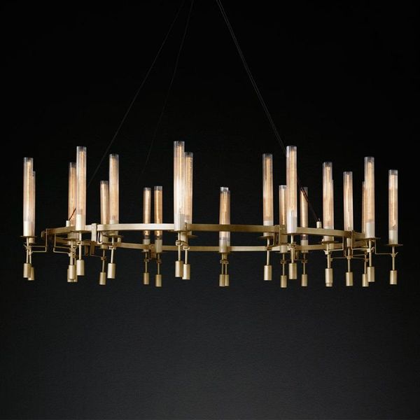 

rh copper simple american chandelier creative designer glass guest restaurant sample room l villa chandelier led