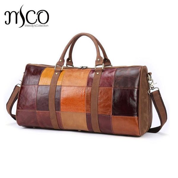 

duffel bags colorful leather travel bag men women big capcity hand luggage for female lady weekend tote bage family