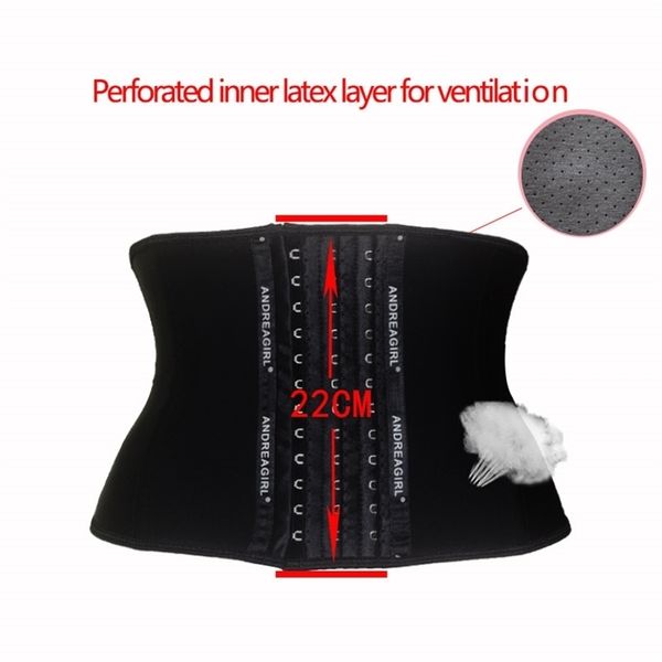 

22cm/24cm short 3 layers latex waist trainer corset 9 steel bones shapewear body shapers women slimming belt shaper 220104