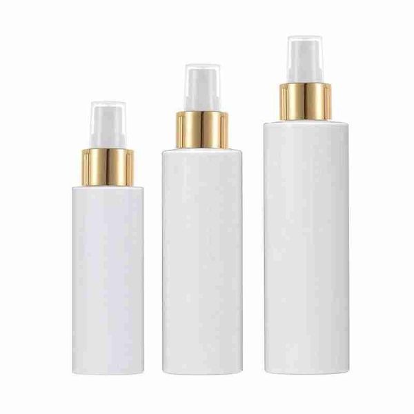 

storage bottles & jars 100/150/200ml plastic spray bottle alcohol vinegar with gold sprayer cylinder white fine mist and over cap
