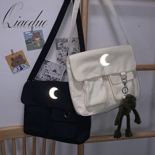 

evening bags qiaoduo simple large capacity handbags harajuku casual ulzzang women's college shoulder retro student canvas crossbody