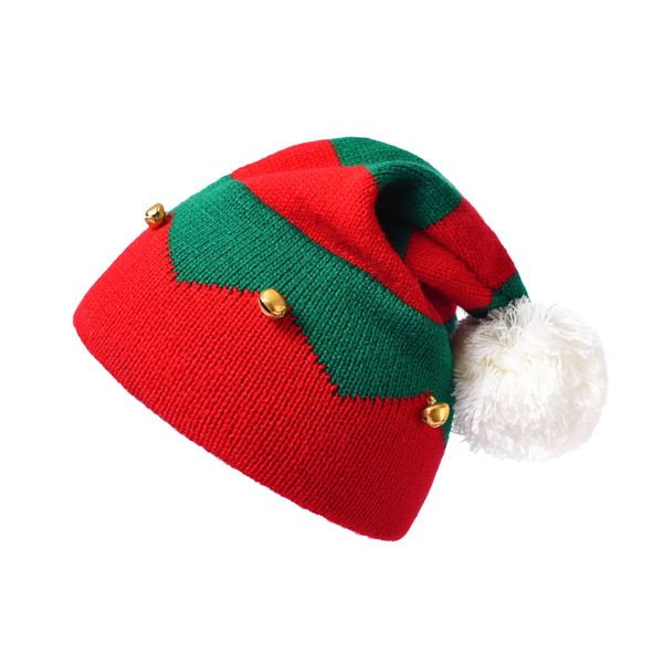

autumn winter christmas hat striped bell knitted wool hat halloween gift children's hat, Yellow