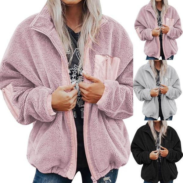 

women's knits & tees cardigan knitted korean fashion sweater for women winter lengthened plush outwear long sleeve zipper coats female, White