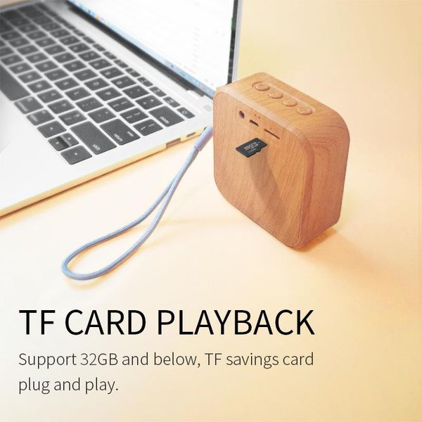 

a70 wood speaker grain portable wireless vintage mini bluetooth loudspeaker with mic support tf card fm radio for mobile phone