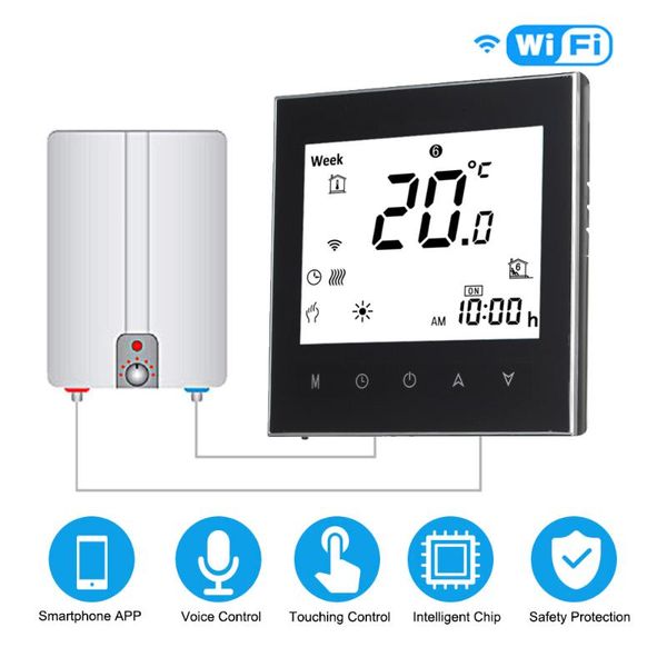 

smart home control digital thermostat with wifi connection & voice energy saving ac 95-240v 5a water/gas boiler heating