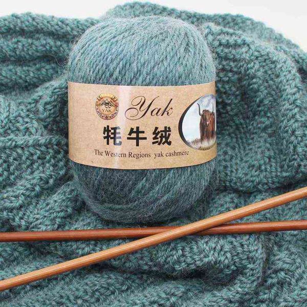 1 pc 3 pcs / 300g yak cashmere cachecol lenço chapéu chapéu barra barra agulha de lã de lã de malha de tricotada de casaco médio colete de lã y211129