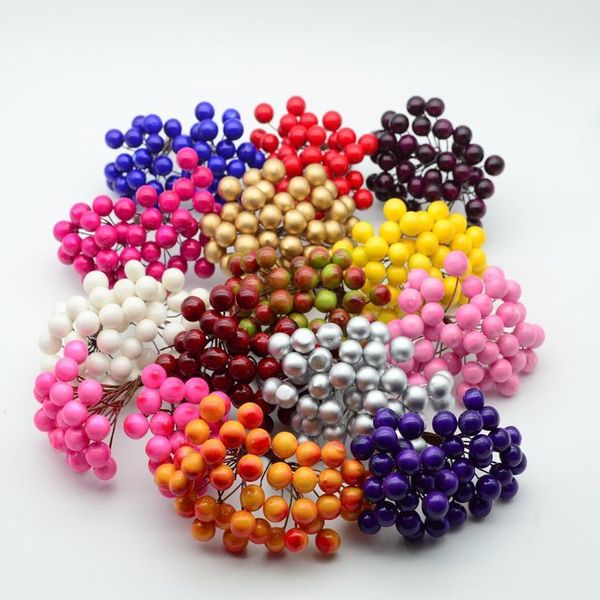 

20pcs/40head mini pe small fruit foam pompon christmas wreath decoration for home wedding diy new year gifts artificial jlldxp