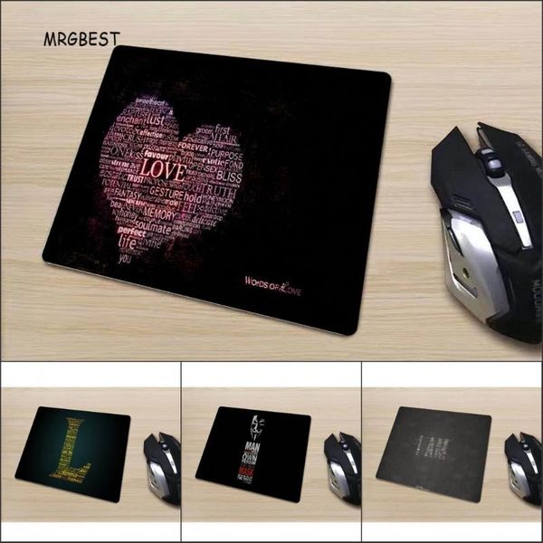

mouse pads & wrist rests mrg small size pad 220x180x2mm big promotion comfortable non-slip nature rubber desk mat simple word black