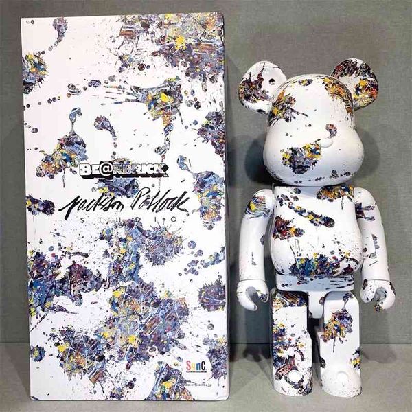 

bearbrick 400% violent bear ornaments empty mountain base building blocks star sky forever ink splashing blind box doll
