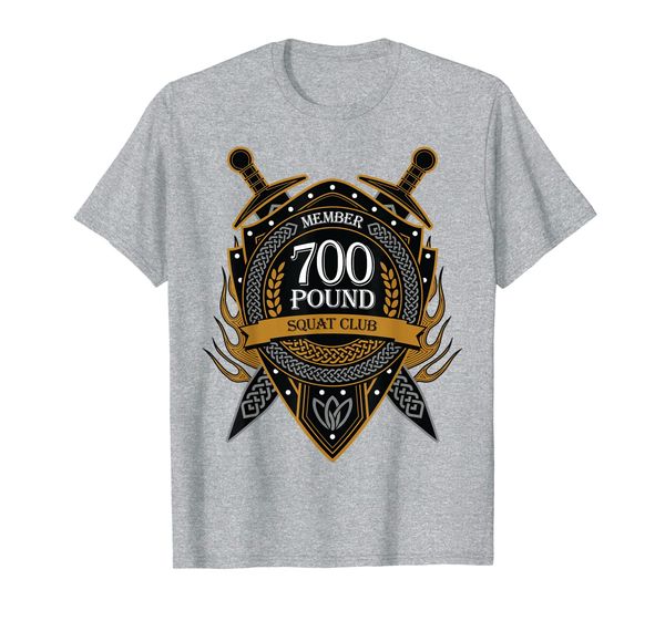 

700 pound squat club member celtic shield men women t-shirt, White;black
