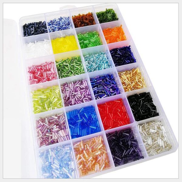 

7200pc mixed color tube bead accessories diy bracelet necklace material 24 colors