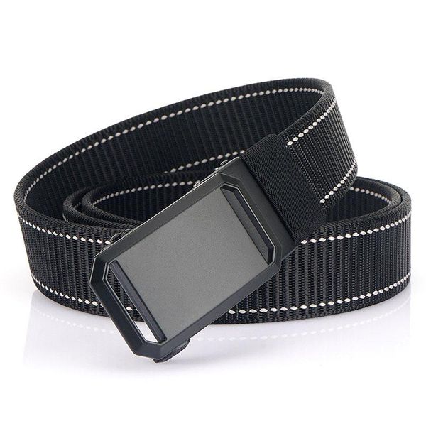 

belts men's nylon belt zinc alloy automatic buckle leisure business for young people designer men cinturones para mujer, Black;brown