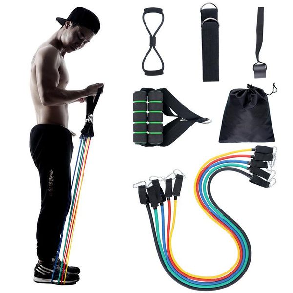 

resistance bands 11pcs portable fitness equipment elastic rally yoga sports home gym accessories exercise rubber band men's bodybuildin