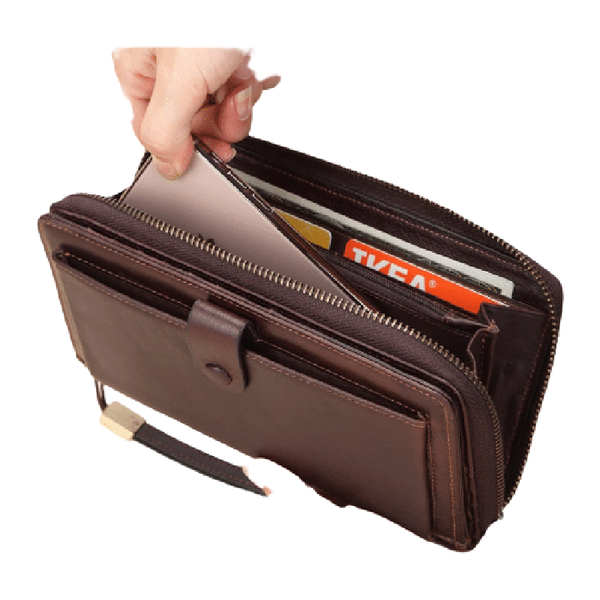 

wallets 2021 male clutch genuine leather men's wallet long brand cowskin card holder men hasp vintage, Red;black