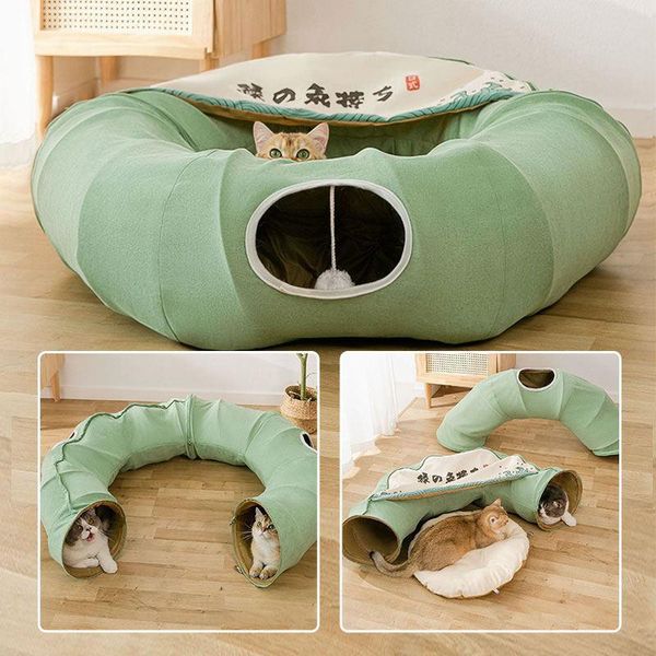 

cat beds & furniture 3 in 1 multifunctional tunnel litter four seasons universal channel toy ground dragon pet supplies