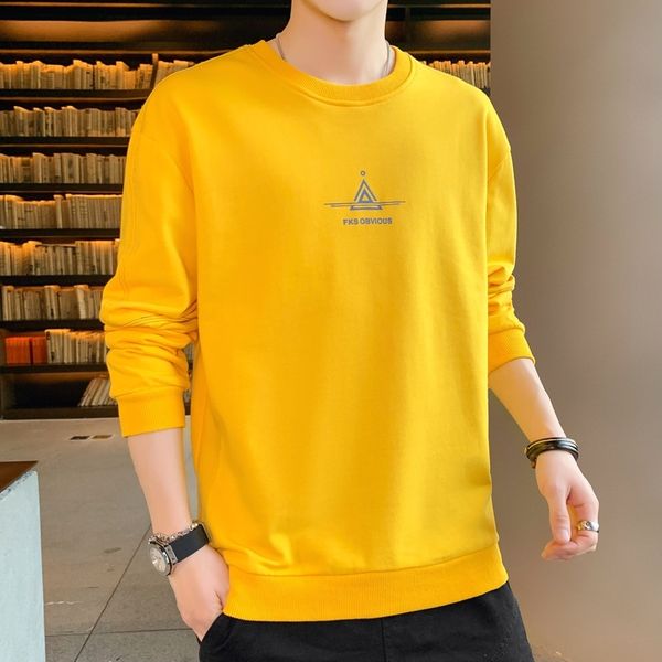 

men's sweater 2021 spring and autumn new round neck simple fashion korean trend loose sports leisure size, Black