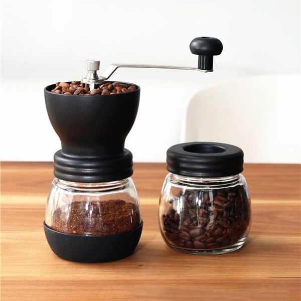 

electric coffee grinders grinder manual ceramic burr bean with glass storage jars mill maker spice washable