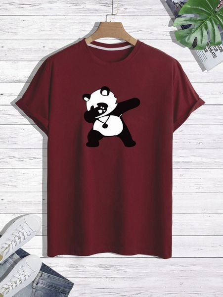 

men panda print tee 24tf#, White;black