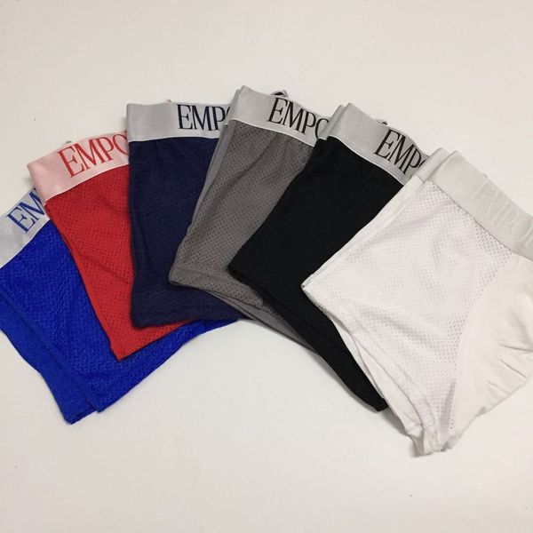 

taobao ea mesh men's underwear boxers breathable hollow ice silk, Black;white
