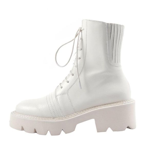 

boots thick-soled motorcycle winter leather all-match short women european american trifle bottom thick heel ankle, Black