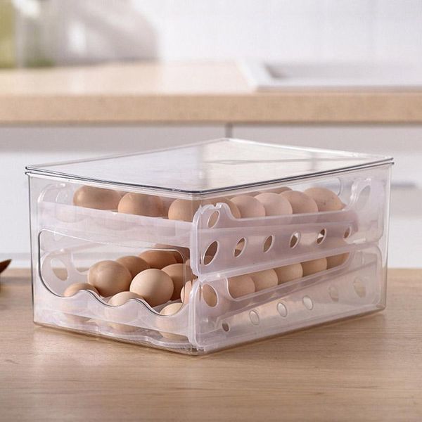 

storage bottles & jars rolling egg box with cover drawer type duck boxes large capacity refrigerator eggs preservation home organizer
