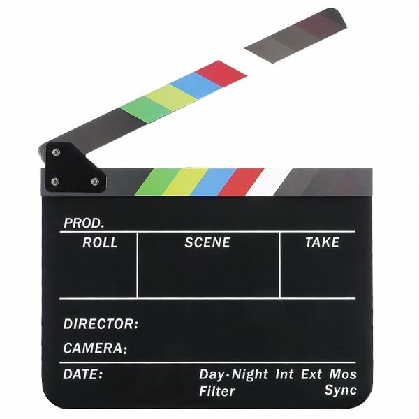 

lighting & studio accessories dry erase director's film movie clapboard cut action scene clapper board slate with colorful sticks