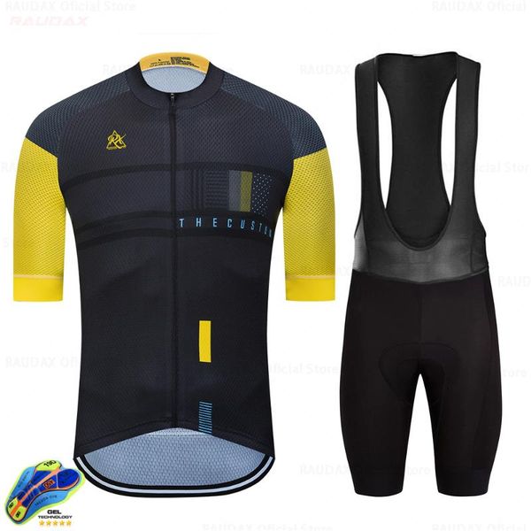 

racing sets raudax 2021 summer cycling clothes pro bicycle team jersey short sleeve breathable cycl clothing road bike for men, Black;blue
