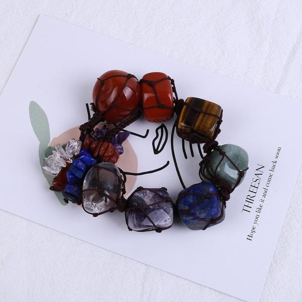 

7 chakra tumbled gemstone tassel spiritual meditation hanging window feng shui ornament natural stones car home ornaments
